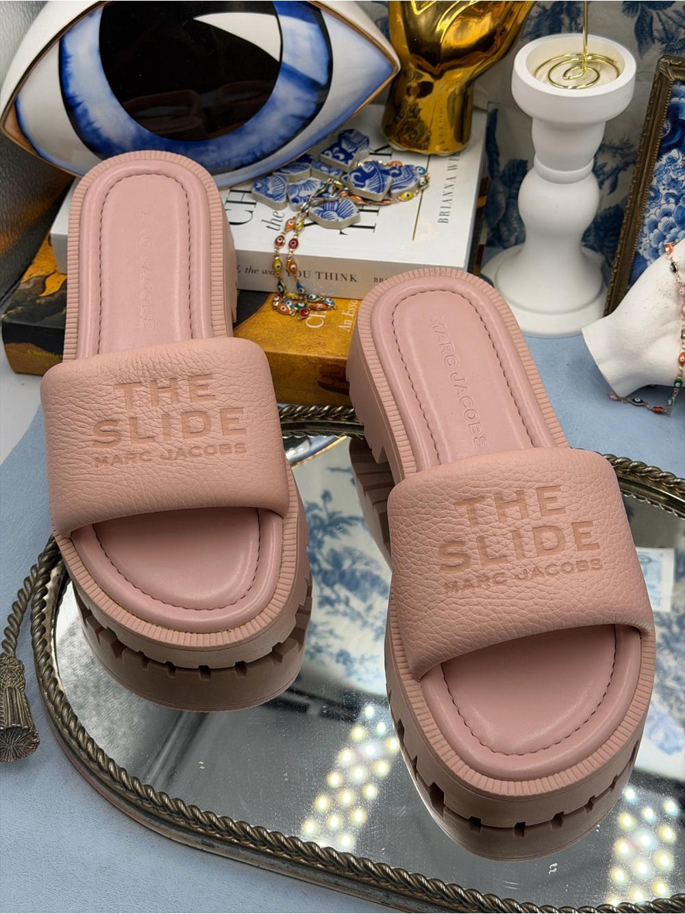 🆕 MARC JACOBS 🧿 NWOB The Lug Sole Slide, Pastel Pink - Sz 37 US 7 - Picture 4 of 12